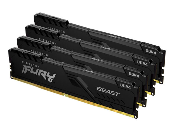 Kingston Technology FURY Beast 128GB 2666MT/s DDR4 CL16 DIMM (Kit da 4) Black
