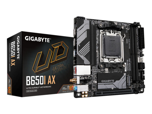 GIGABYTE B650I AX Scheda madre - AMD Ryzen serie 9000, VRM a 5+2+1 fasi, fino a 6400 MHz DDR5 (OC), 1xPCIe 4.0 M.2, LAN 2,5 GbE, WIFI 6E, USB 3.2 Gen 2