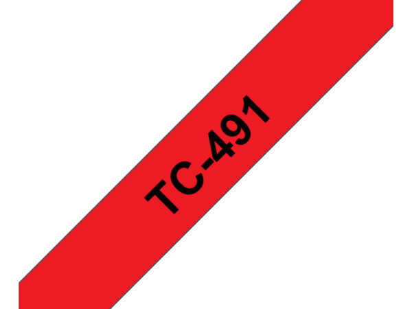 Brother TC-491 nastro per etichettatrice Nero su rosso