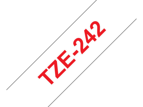 Brother TZE-242 nastro per etichettatrice Rosso su bianco