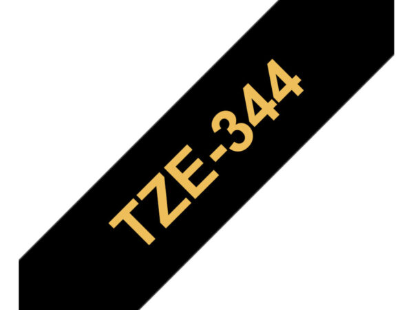 Brother TZE-344 nastro per etichettatrice Oro su nero