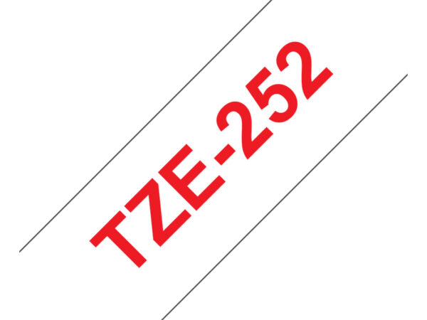 Brother TZE-252 nastro per etichettatrice Rosso su bianco