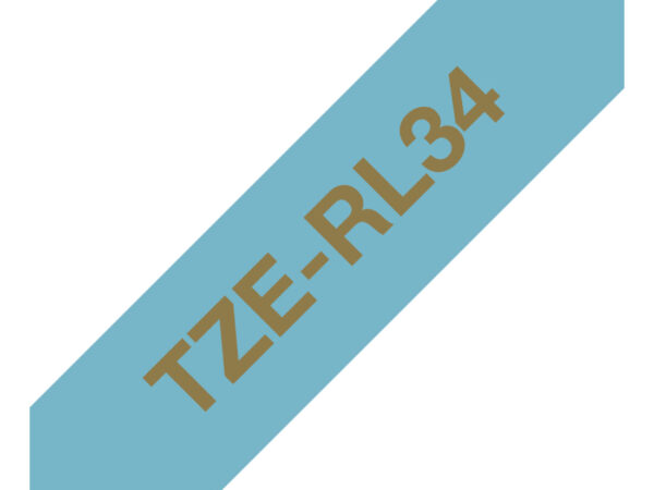 Brother TZE-RL34 nastro per etichettatrice Gold on blue