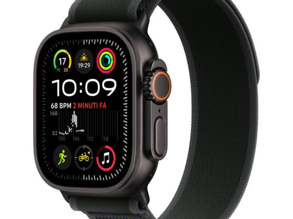 Apple Watch Ultra 2 GPS + Cellular 49mm Cassa Titanio Nero con Nero Trail Loop - M/L