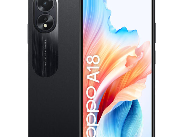 OPPO A18 4G Smartphone, AI Doppia fotocamera 8+2MP, Selfie 5MP, Display 6.56" 90HZ LCD HD+, 5000mAh, RAM 8 GB (4+4) + ROM 128GB, IP54, [Versione Italia],Glowing Black