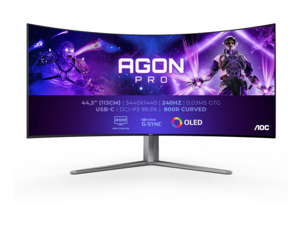 AOC AGON PRO AG456UCZD LED display 114,3 cm (45") 3440 x 1440 Pixel Wide Quad HD OLED Nero
