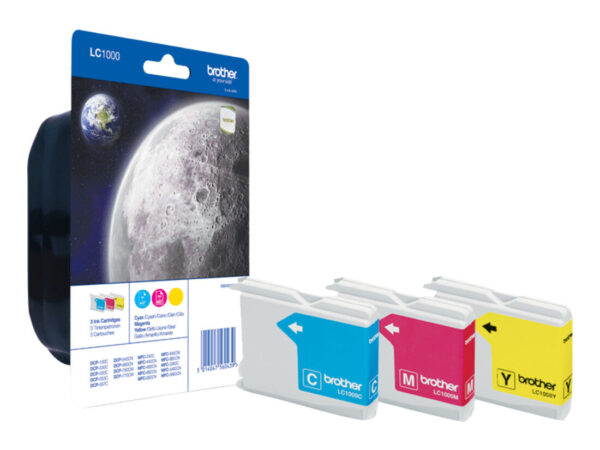 Brother LC1000RBWBP cartuccia d'inchiostro 3 pz Originale Ciano, Magenta, Giallo