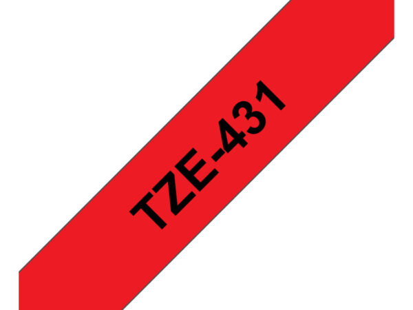 Brother TZE-431 nastro per etichettatrice Nero su rosso