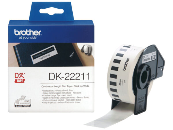 Brother DK-22211 nastro per etichettatrice Nero su bianco