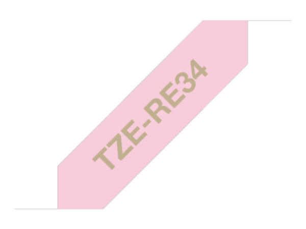 Brother TZE-RE34 nastro per etichettatrice Oro su rosa