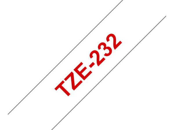 Brother TZE-232 nastro per etichettatrice Rosso su bianco