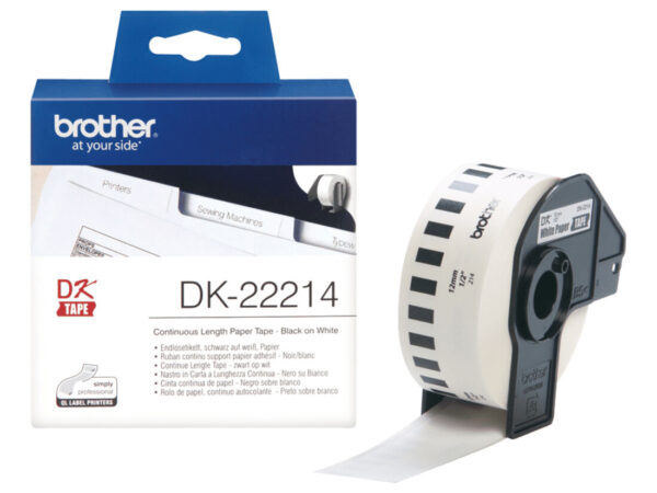 Brother DK-22214 nastro per etichettatrice Nero su bianco