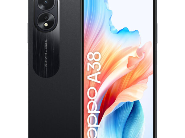 OPPO A38 4G Smartphone, AI Doppia fotocamera 50+2MP, Selfie 5MP, Display 6.56" 90HZ LCD HD+, 5000mAh, RAM 8 GB (4+4) + ROM 128GB, IP54, [Versione Italia],Glowing Black