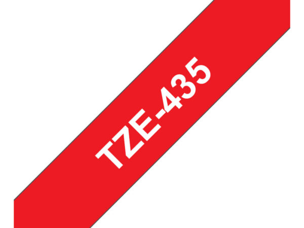 Brother TZE-435 nastro per etichettatrice Bianco su rosso