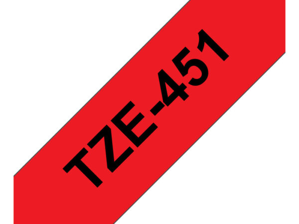 Brother TZE-451 nastro per etichettatrice Nero su rosso TZ