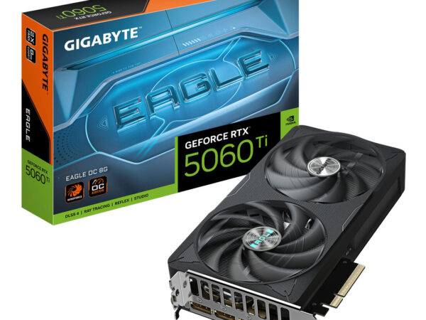 GIGABYTE GeForce RTX 5060 Ti EAGLE OC 8G Scheda Grafica - 8 GB GDDR7, 128 bit, PCI-E 5.0, 2617 MHz Frequenza del core, 3 x DisplayPort, 1 x HDMI, GV-N506TEAGLE OC-8GD