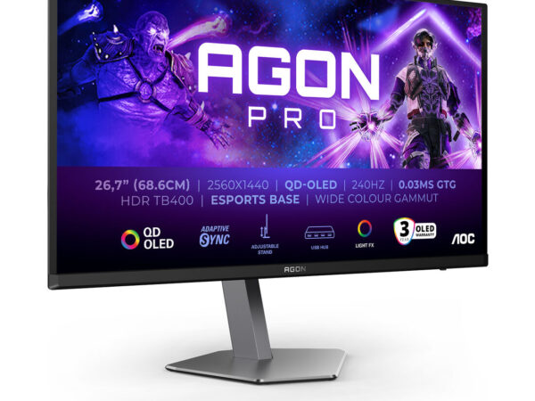 AOC AGON PRO AG276QZD2 Monitor PC 67,8 cm (26.7") 2560 x 1440 Pixel Quad HD QD-OLED Grigio