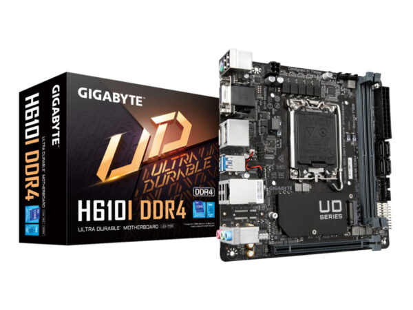 GIGABYTE H610I DDR4 Scheda madre - Supporta processori Intel Core 14th CPUs, 4+1+1 Hybrid Digital VRM, up to 3200MHz DDR4, 1xPCIe 3.0 M.2, GbE LAN, USB 3.2 Gen 1