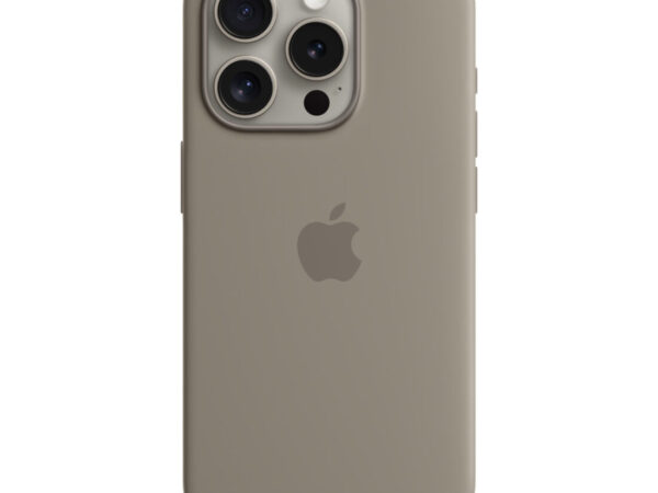 Apple Custodia MagSafe in silicone per iPhone 15 Pro - Grigio creta