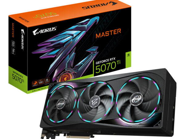 GIGABYTE AORUS GeForce RTX 5070 Ti MASTER 16G Scheda Grafica - 16GB GDDR7, 256 bit, PCI-E 5.0, 2670 MHz Core Clock, 3 x DP 2.1a, 1 x HDMI 2.1b, NVIDIA DLSS 4, GV-N507TAORUS M-16GD