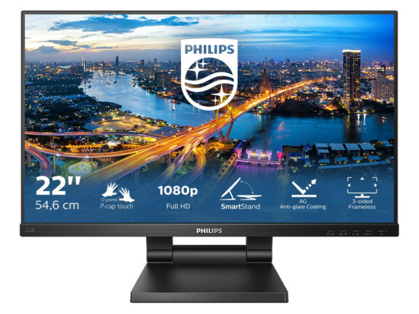 Philips B Line 222B1TC/00 Monitor PC 54,6 cm (21.5") 1920 x 1080 Pixel Full HD LED Touch screen Nero