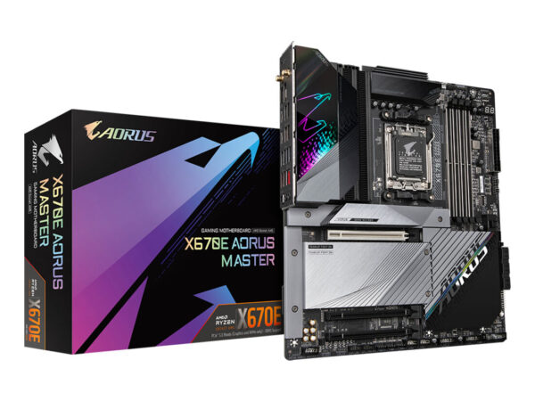 GIGABYTE X670E AORUS MASTER Scheda madre - Supporta AMD Ryzen 9000 Series CPUs, 16+2+2 Phases Digital VRM, up to 8000MHz DDR5 (OC), 2xPCIe 5.0 + 2xPCIe 4.0 M.2, Wi-Fi 6E, 2.5GbE LAN, USB 3.2 Gen 2x2