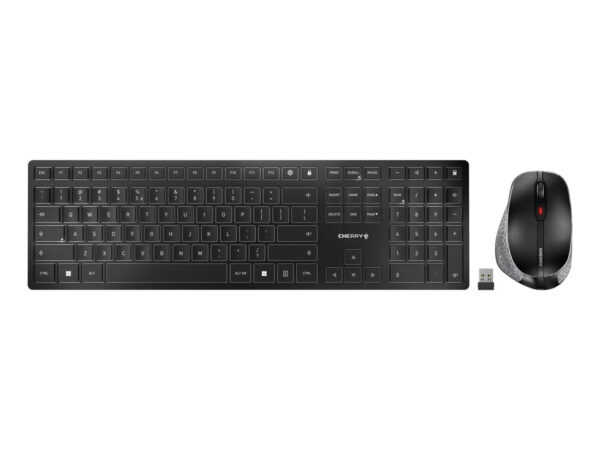 CHERRY DW 9500 SLIM tastiera Mouse incluso Universale RF senza fili + Bluetooth QWERTY Inglese Nero, Grigio