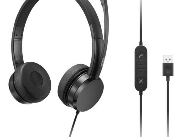 Lenovo 4XD1K18260 cuffia e auricolare Cablato A Padiglione Musica/Giornaliera USB tipo A Nero
