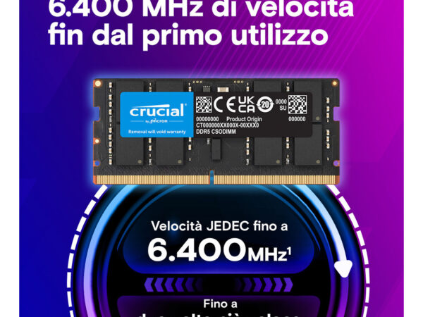 Crucial CT32G64C52CS5 memoria 32 GB 1 x 32 GB DDR5 6400 MT/s