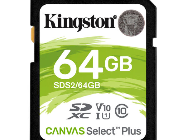 Kingston Technology Scheda SDXC Canvas Select Plus 100R C10 UHS-I U1 V10 da 64GB