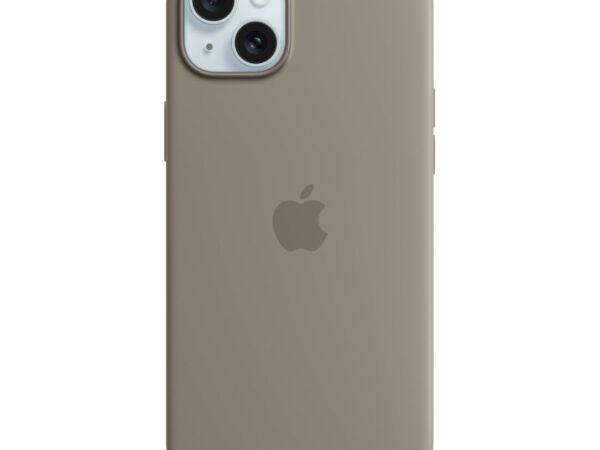 Apple Custodia MagSafe in silicone per iPhone 15 Plus - Grigio creta
