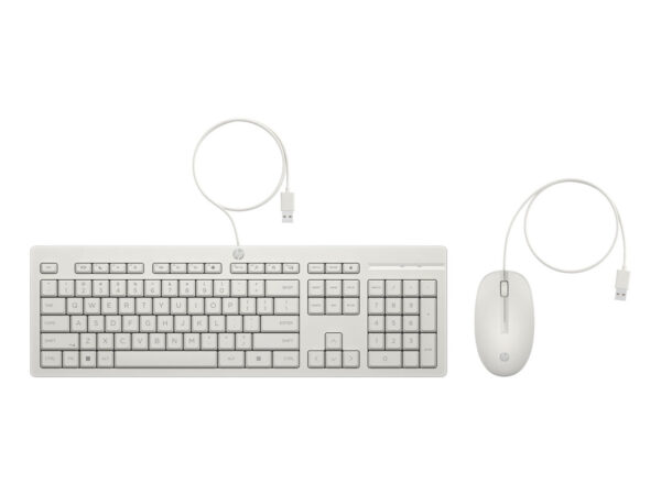 HP Combinazione di tastiera e mouse cablati 225 - Bianco