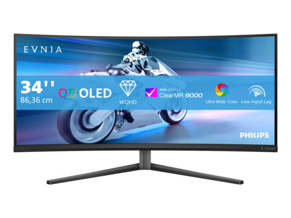 Philips Evnia 34M2C6500/00 Monitor PC 86,4 cm (34") 3440 x 1440 Pixel Wide Quad HD QD-OLED Grigio