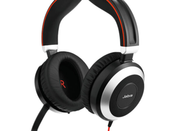 Jabra Evolve 80 Auricolare Cablato A Padiglione Ufficio Bluetooth Nero, Rosso, Argento