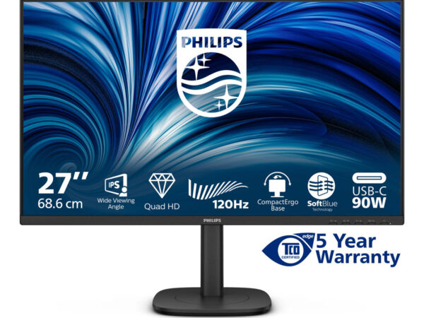 Philips 3000 series 27B2U3601/00 Monitor PC 68,6 cm (27") 2560 x 1440 Pixel Quad HD LCD Nero