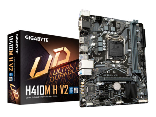GIGABYTE H410M H V2 Scheda madre - Supporta processori Intel Core 10th CPUs, up to 2933MHz DDR4, 1xPCIe 3.0 M.2, GbE LAN, USB 3.2 Gen 1