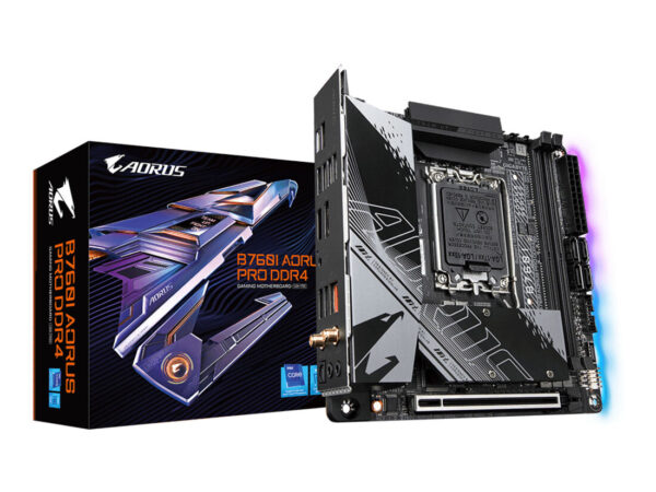 GIGABYTE B760I AORUS PRO scheda madre DDR4 - Supporta CPU Intel Core di 14a generazione, VRM digitale a 8+1+1 fasi, fino a 5333MHz DDR4 (OC), 2xPCIe 4.0 M.2, Wi-Fi 6, LAN 2.5GbE, USB 3.2 Gen 2