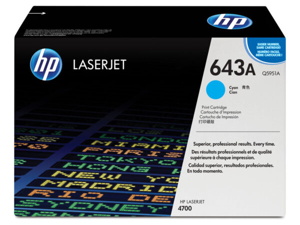 HP Cartuccia Toner originale ciano LaserJet 643A