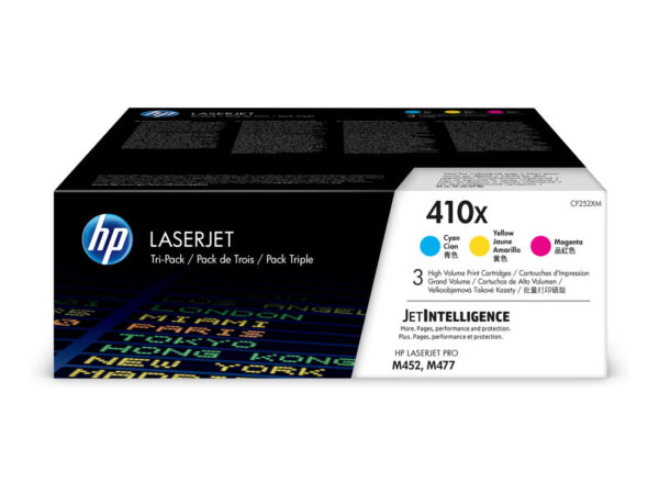 HP Confezione da 3 cartucce toner ciano/magenta/giallo originale ad alta capacità LaserJet 410X