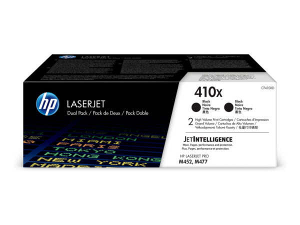 HP Confezione da 2 cartucce toner nero originale ad alta capacità LaserJet 410X