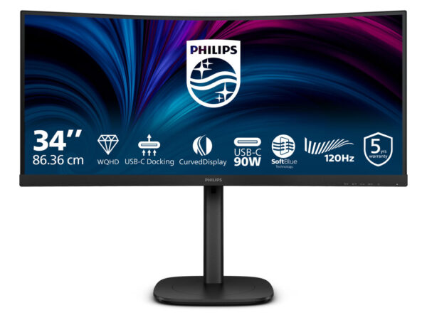 Philips 3000 series 34B2U3600C/00 Monitor PC 86,4 cm (34") 3440 x 1440 Pixel Wide Quad HD LCD Nero
