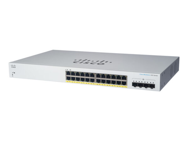 Cisco CBS220-24P-4G Gestito L2 Gigabit Ethernet (10/100/1000) Supporto Power over Ethernet (PoE) 1U Bianco