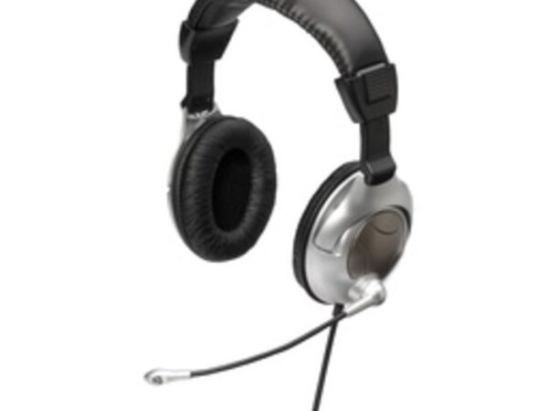 Ednet Headset Vibration Auricolare Cablato Musica e Chiamate Nero, Argento