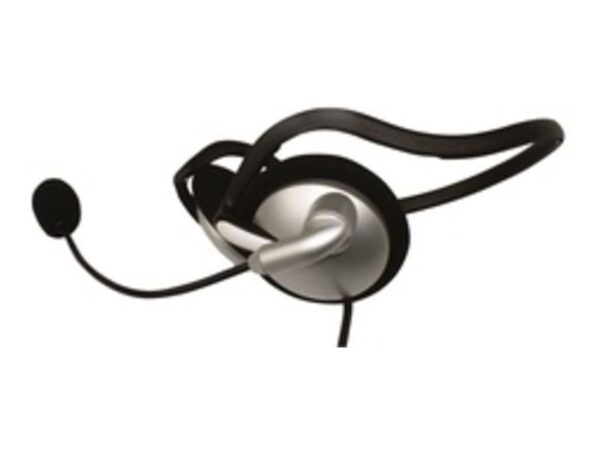 Ednet Multimedia Headset Auricolare Cablato Nero, Argento