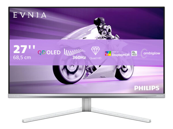 Philips Evnia 8000 27M2N8500/00 Monitor PC 67,3 cm (26.5") 2560 x 1440 Pixel Quad HD QD-OLED Bianco