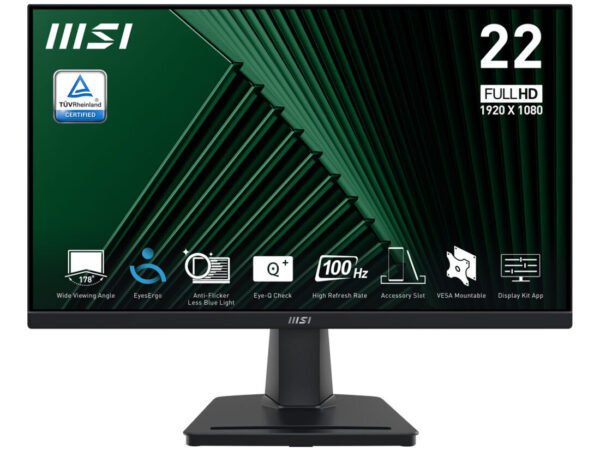 MSI Pro MP225V Monitor PC 54,5 cm (21.4") 1920 x 1080 Pixel Full HD LCD Nero