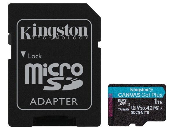 Kingston Technology Scheda microSDXC Canvas Go Plus Gen4 200MB/s A2 U3 V30 da 1 TB + adattatore