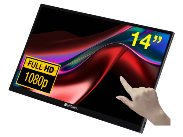 Verbatim 49591 Monitor PC 35,6 cm (14") 1920 x 1080 Pixel Full HD LCD Touch screen Nero