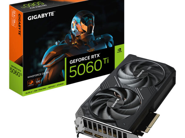 GIGABYTE GeForce RTX 5060 Ti WINDFORCE OC 8G Scheda Grafica - 8 GB GDDR7, 128 bit, PCI-E 5.0, 2587 MHz Frequenza del core, 3 x DisplayPort, 1 x HDMI, GV-N506TWF2OC-8GD