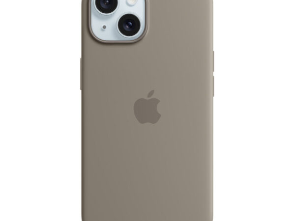 Apple Custodia MagSafe in silicone per iPhone 15 - Grigio creta